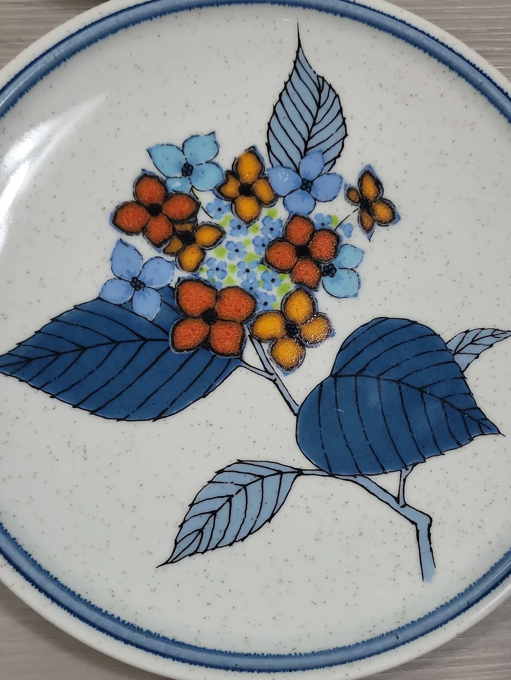 Vintage Mikasa Cordon Bleu Floral Salad Plates Set of 5 Cottagecore Speckled